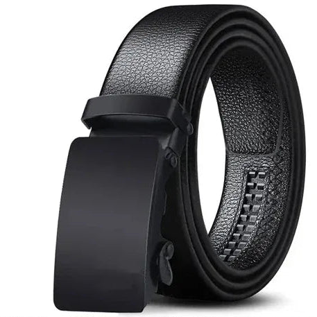 Jet Black / 120cm Ceinture Automatique Homme Cuir Noir Grain Florentine Ma boutique