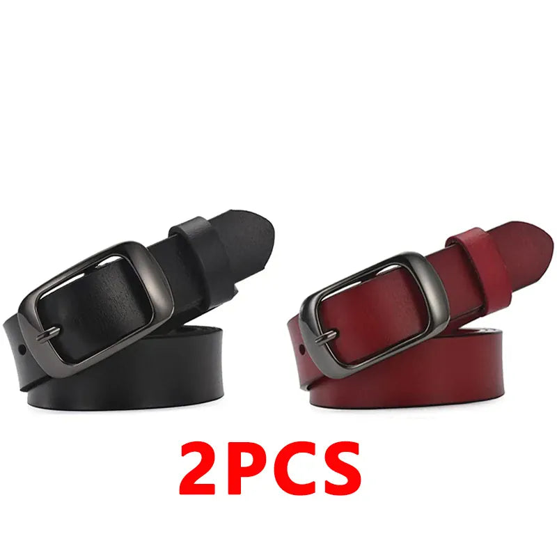 Black-Burgundy / 100cm Women's Strap Casual All-Match Women Brief Genuine Leather Belt Women Strap Pure Color Belts Top Quality Jeans Belt WH001 CeinturesCuir