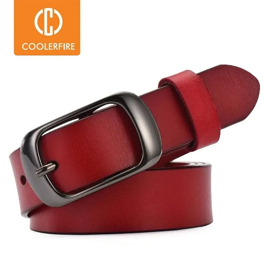 Women's Strap Casual All-Match Women Brief Genuine Leather Belt Women Strap Pure Color Belts Top Quality Jeans Belt WH001 CeinturesCuir
