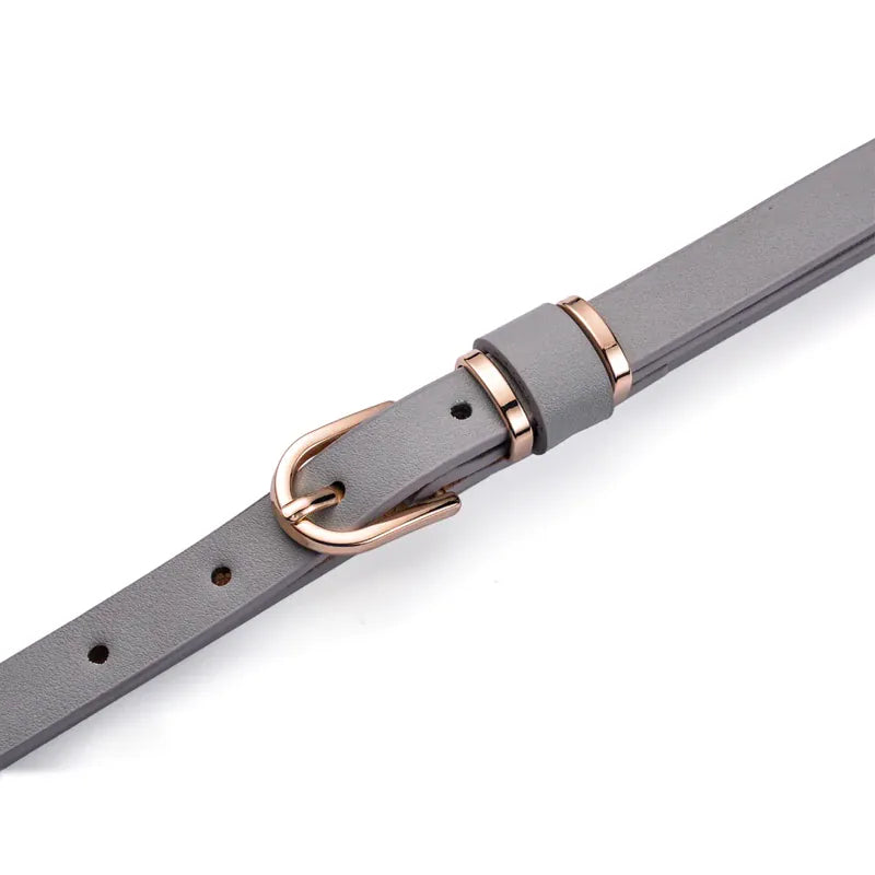 Women's Skinny Leather Belt Solid Color Waist or Hips Ornament Girls 1.5cm Wide Leopard Waistband 10 Sizes to Choose From CeinturesCuir