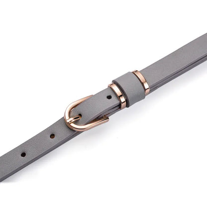 Women's Skinny Leather Belt Solid Color Waist or Hips Ornament Girls 1.5cm Wide Leopard Waistband 10 Sizes to Choose From CeinturesCuir