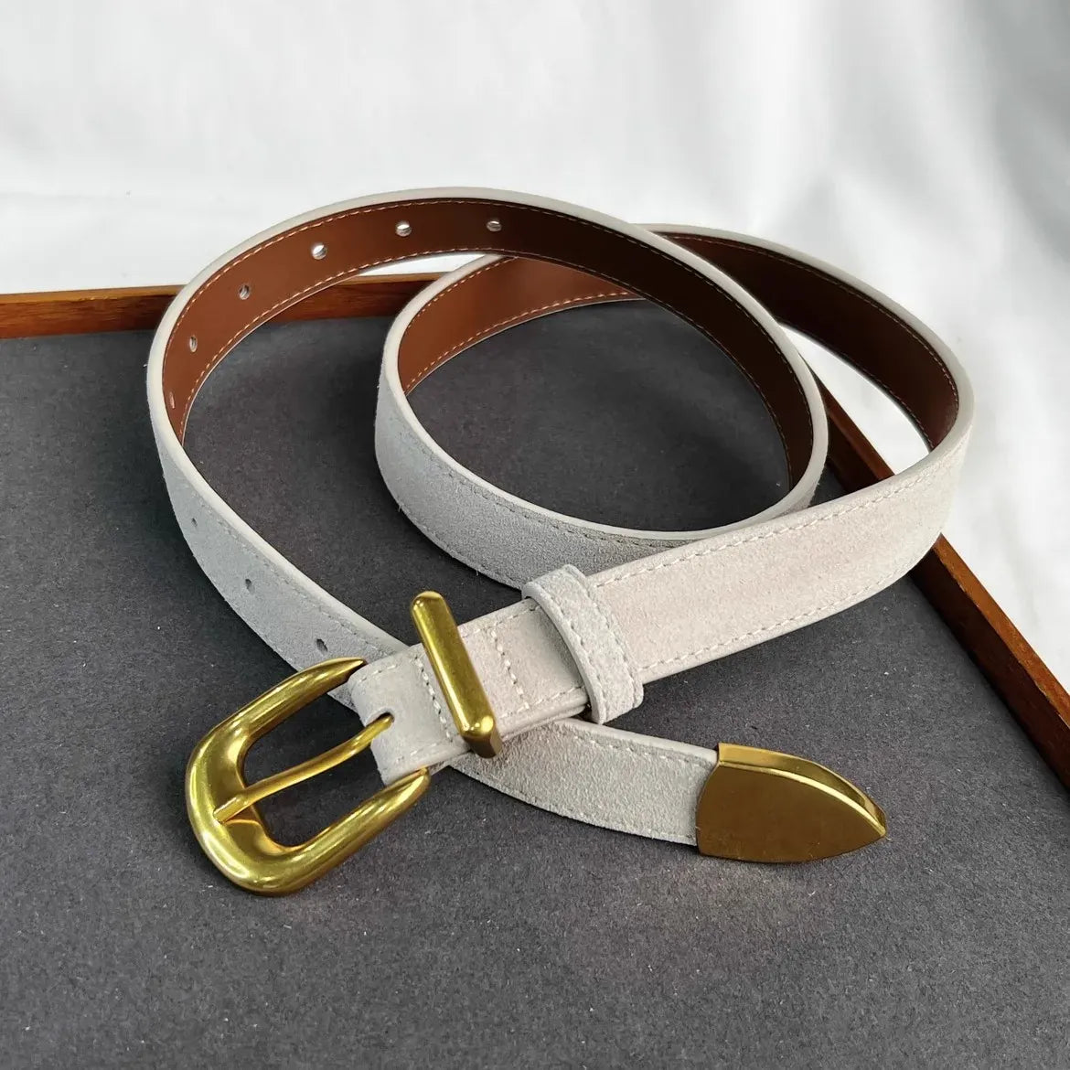 Women's Fashion Faux Suede Genuine Leather Corset Female Cummerbund Coat Waistband Dress Decration Narrow Belt J553 CeinturesCuir