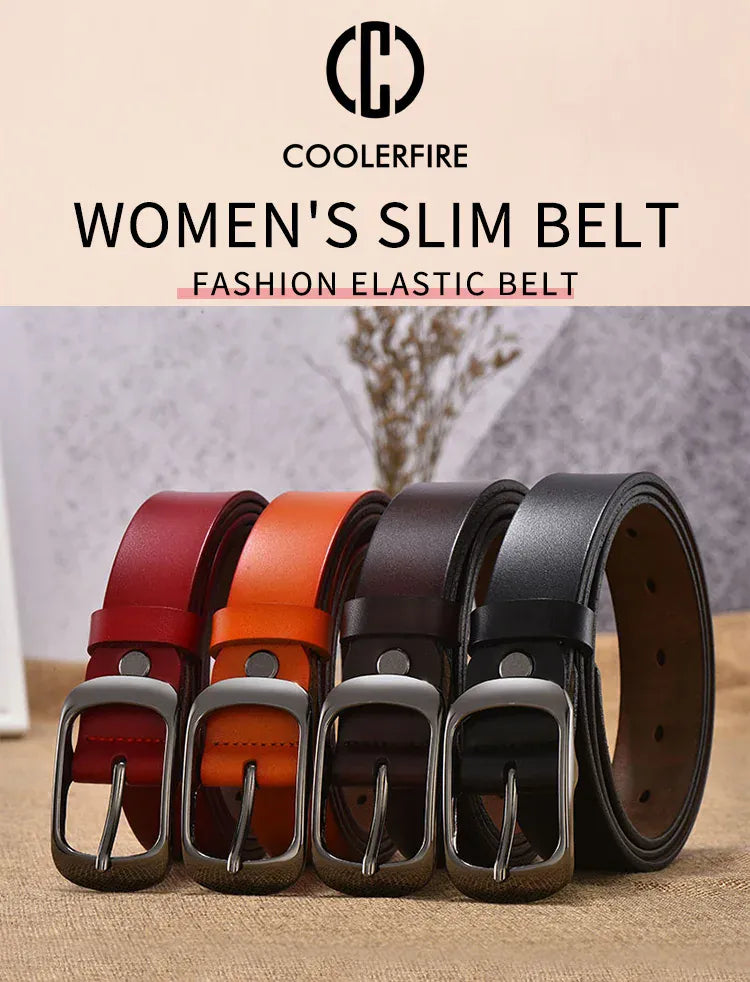 Women's Strap Casual All-Match Women Brief Genuine Leather Belt Women Strap Pure Color Belts Top Quality Jeans Belt WH001 CeinturesCuir