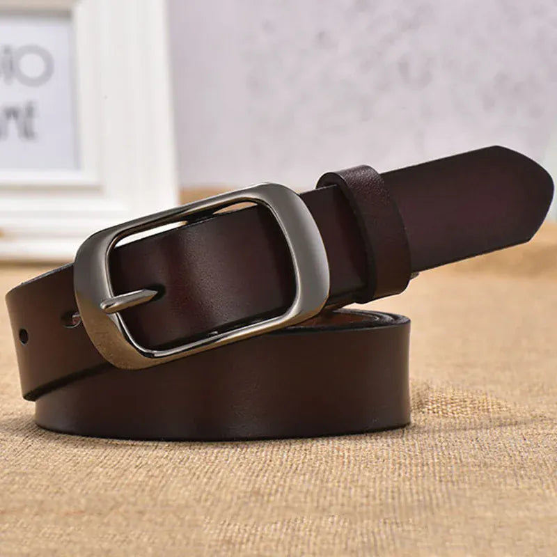 Women's Strap Casual All-Match Women Brief Genuine Leather Belt Women Strap Pure Color Belts Top Quality Jeans Belt WH001 CeinturesCuir