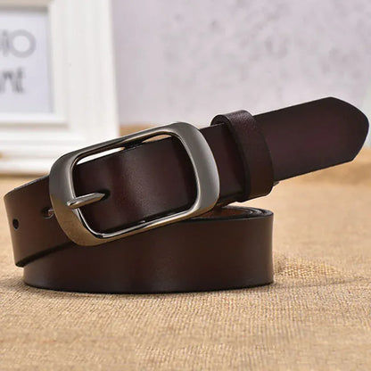 Women's Strap Casual All-Match Women Brief Genuine Leather Belt Women Strap Pure Color Belts Top Quality Jeans Belt WH001 CeinturesCuir