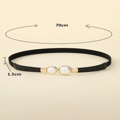A slender waist belt for the dress, which can cinch the waist, exudes an elegant and retro charm. It features pearl double buckl CeinturesCuir