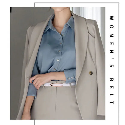 A slender waist belt for women, which is a decorative corset and a versatile piece that can be paired with skirts, suits, shirts CeinturesCuir