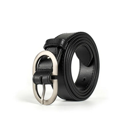 Black Silver Buckle / 105CM BEAUTODAY Belt Women Genuine Cow Leather Metal Oval Buckle Retro Simple Solid Ladies Jeans Dress Waistband Handmade 91012 CeinturesCuir