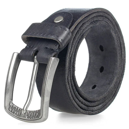 Noir / 120cm Ceinture Artisanale en Cuir Pleine Fleur Ma boutique