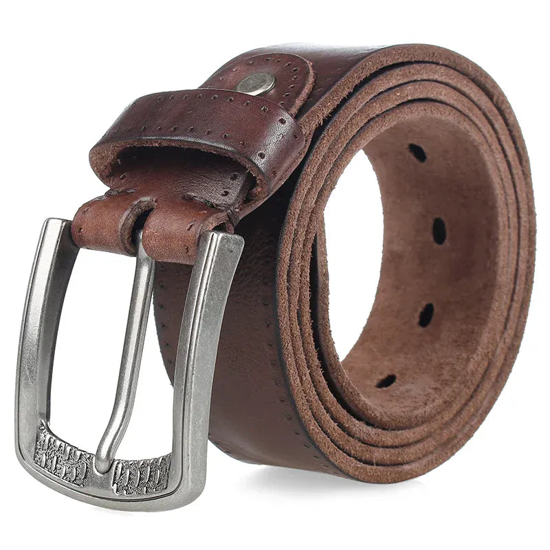 Marron / 110cm Ceinture Artisanale en Cuir Pleine Fleur Ma boutique