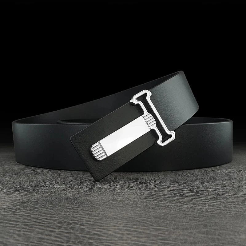 Noir - Boucle Argent / 105CM ceinture artiste homme - Lettre T Ma boutique