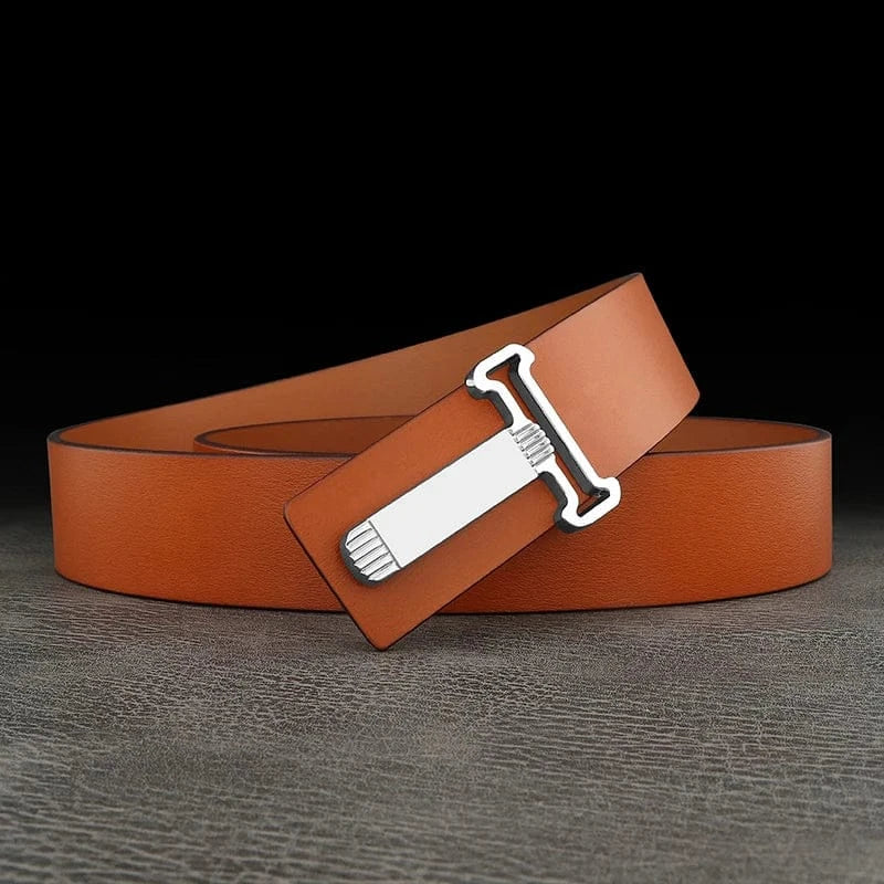 Orange - Boucle Argent / 110cm ceinture artiste homme - Lettre T Ma boutique
