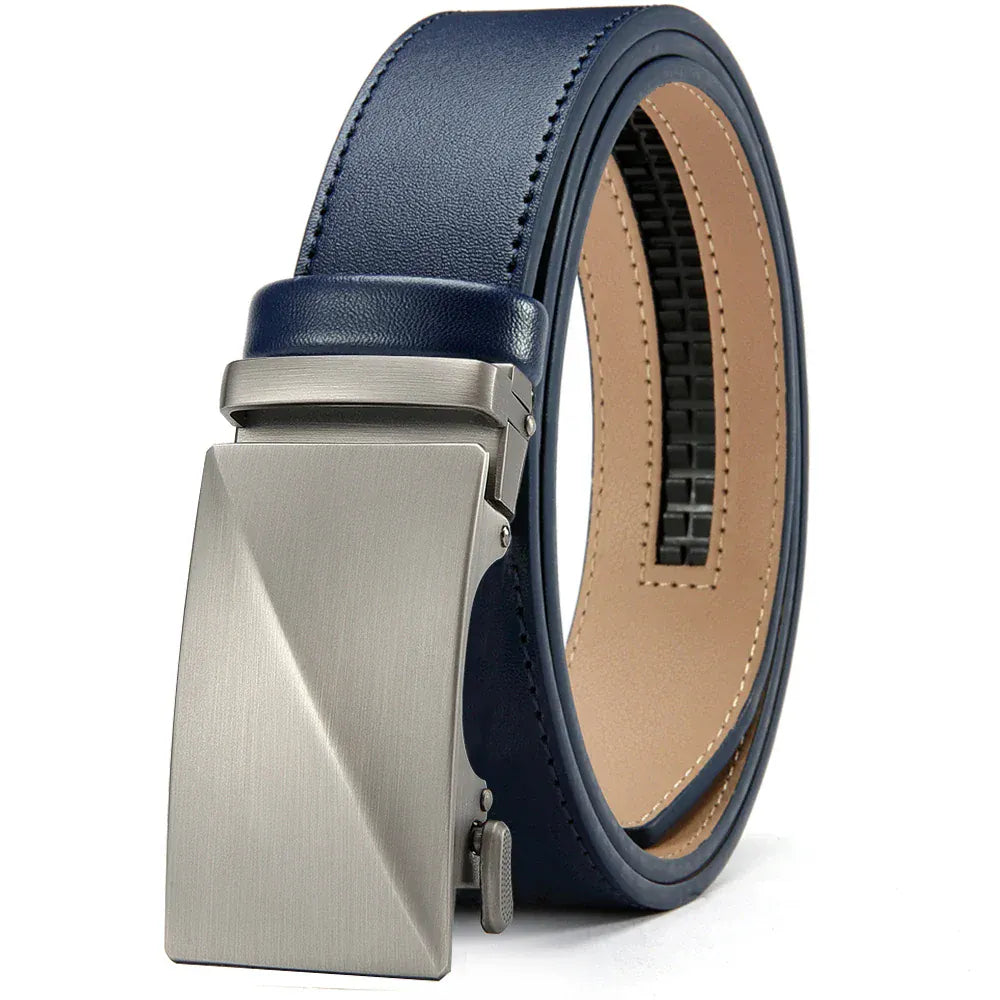 Bleu / 125cm Ceinture Automatique Cuir Pleine Fleur Ma boutique