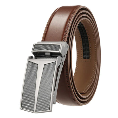 Marron 2 / 100cm Ceinture Automatique Homme Boucle Argentée Ma boutique