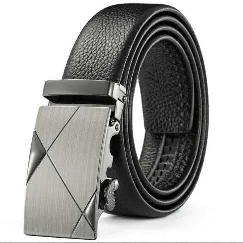 Warship Gray B / 95cm Ceinture Automatique Homme Cuir Noir Grain Florentine Ma boutique