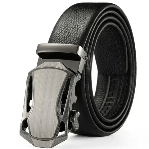 Warship Gray A / 85cm Ceinture Automatique Homme Cuir Noir Grain Florentine Ma boutique