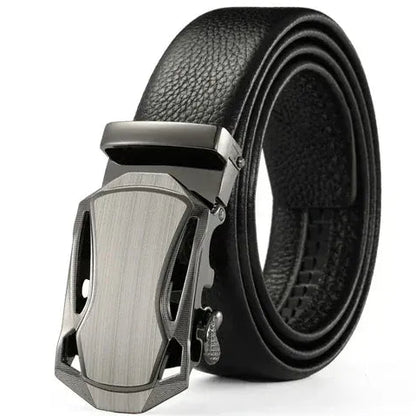 Warship Gray A / 85cm Ceinture Automatique Homme Cuir Noir Grain Florentine Ma boutique