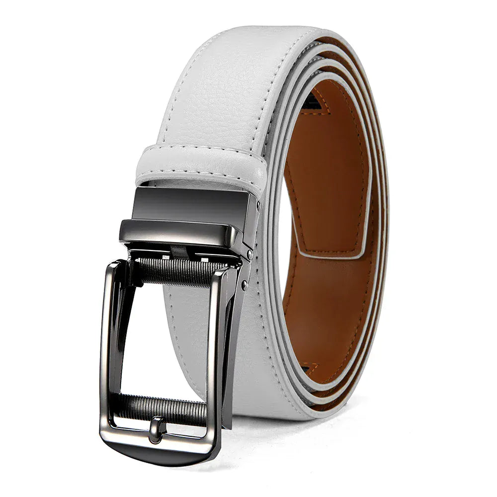 Blanc / 125cm Ceinture Automatique Marron Système Click Moderne Ma boutique