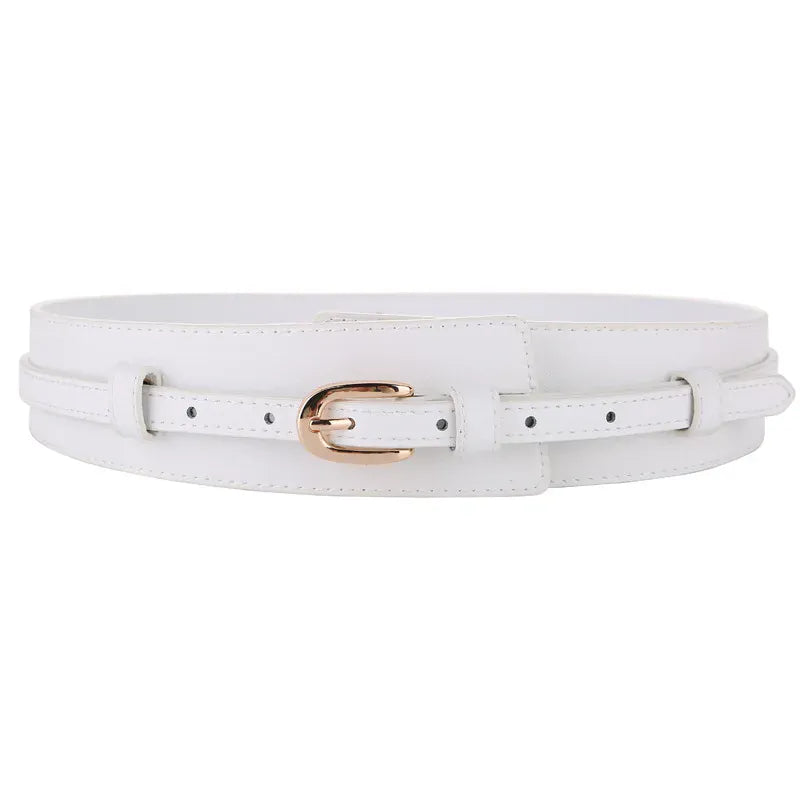 WHITE / 102cm / China Mainland Ceinture blanche large femme pour robe CeinturesCuir