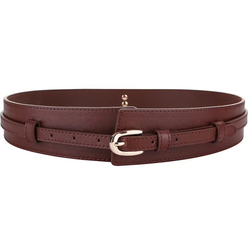 Coffee / 95cm / China Mainland Ceinture blanche large femme pour robe CeinturesCuir