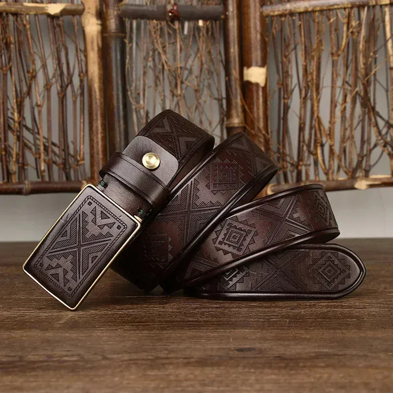 Marron / 125cm Ceinture Casual Chic Homme Cuir Ma boutique
