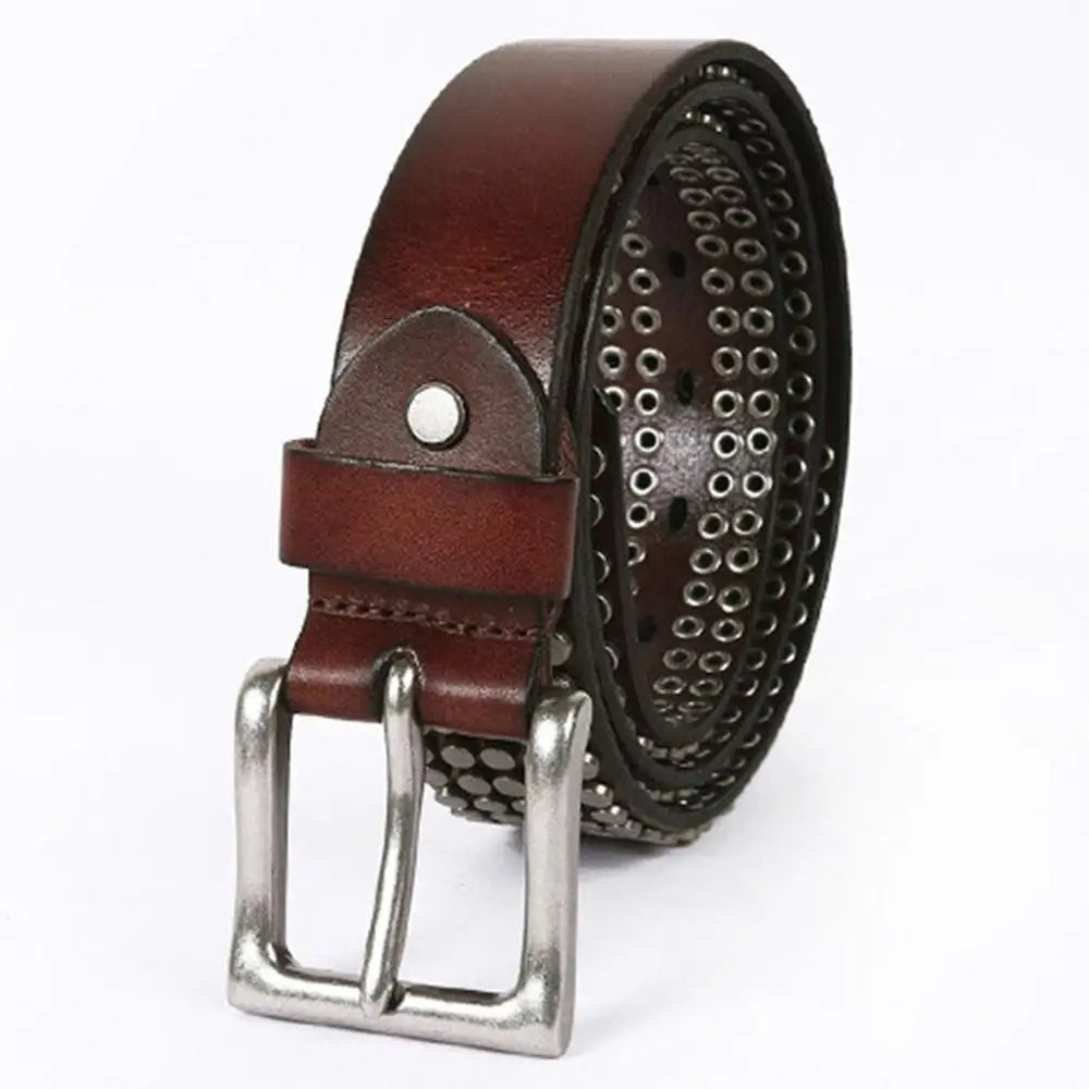 Marron / 125cm ceinture cloutée homme : L'Accessoire Rétro qui Réinvente votre Style Ma boutique