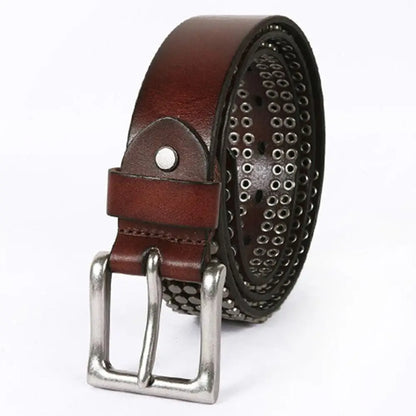 Marron / 125cm ceinture cloutée homme : L'Accessoire Rétro qui Réinvente votre Style Ma boutique