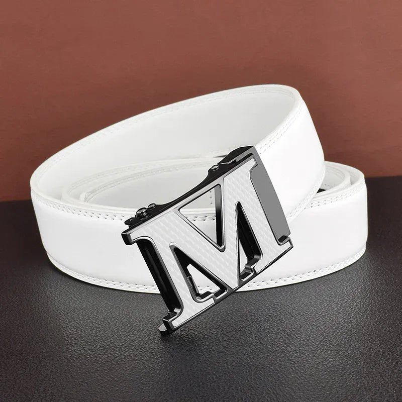 Blanc - Boucle Blanc / 125cm Ceinture Créateur Homme Lettre M Ma boutique