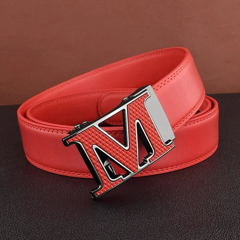 Rouge / 110cm Ceinture Créateur Homme Lettre M Ma boutique