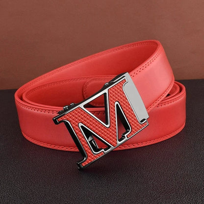 Rouge / 110cm Ceinture Créateur Homme Lettre M Ma boutique