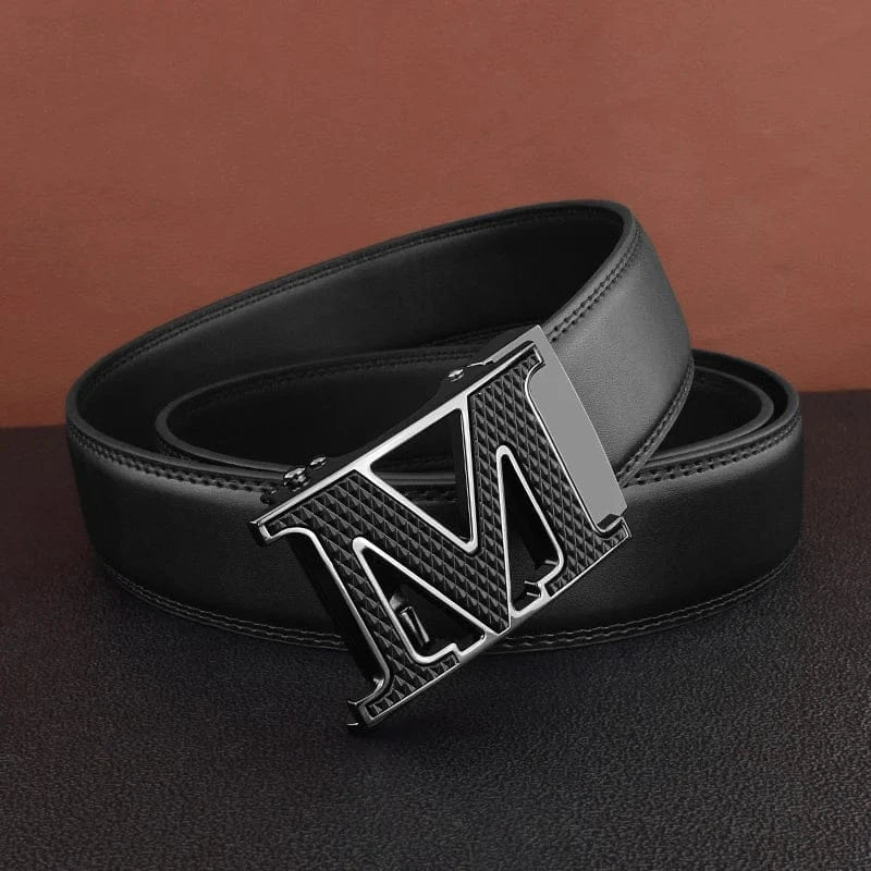 Noir Boucle Noir / 115cm Ceinture Créateur Homme Lettre M Ma boutique