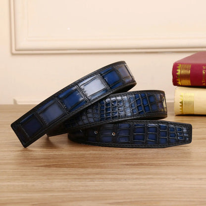 Bleu Foncé / 105cm Ceinture Croco Relief Homme Ma boutique