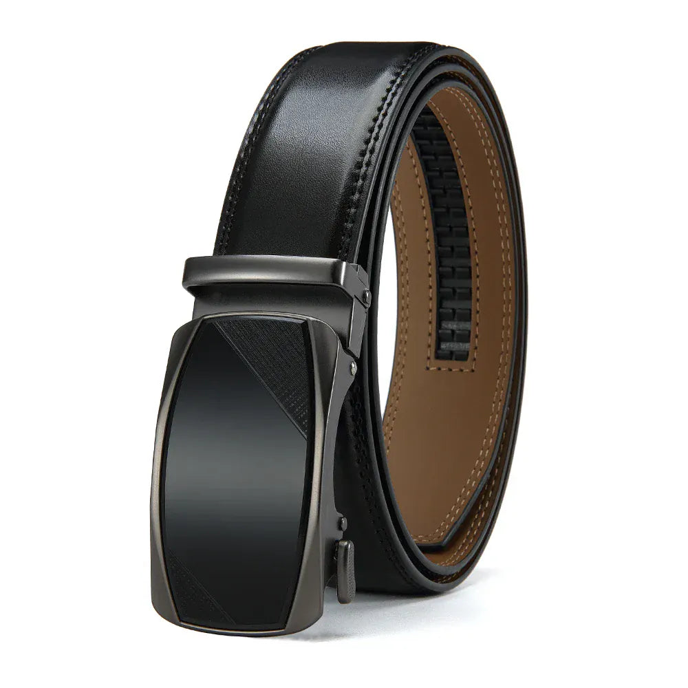 Noir / 135cm Ceinture cuir avec boucle automatique en alliage de zinc Ma boutique