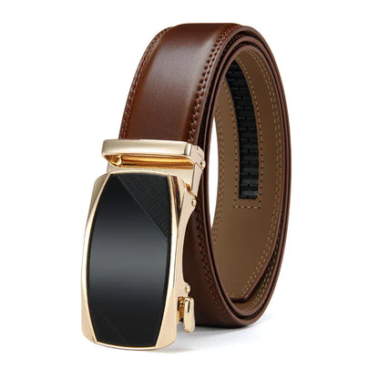 Marron / 135cm Ceinture cuir avec boucle automatique en alliage de zinc Ma boutique