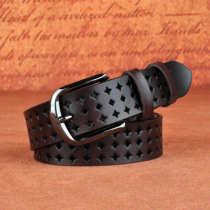 Cafe / 100cm Ceinture cuir de vachette pleine fleur pour pantalon Ma boutique