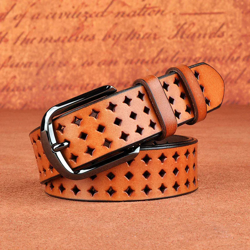 Camel / 100cm Ceinture cuir de vachette pleine fleur pour pantalon Ma boutique