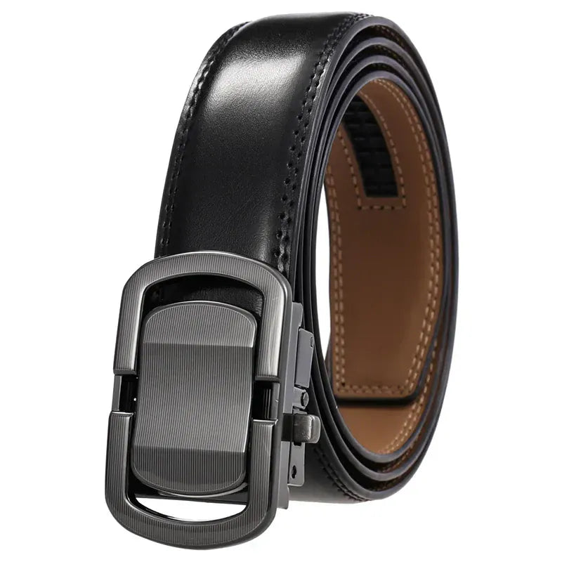 H / 105cm Ceinture cuir homme boucle métal argent Ma boutique