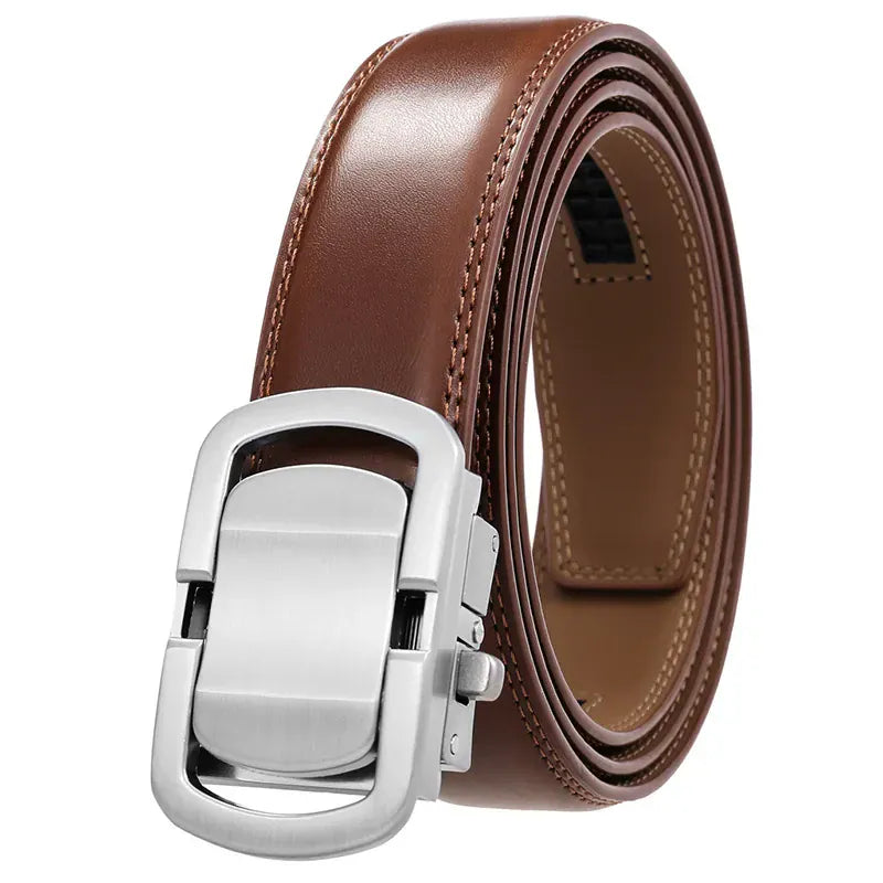 B / 100cm Ceinture cuir homme boucle métal argent Ma boutique