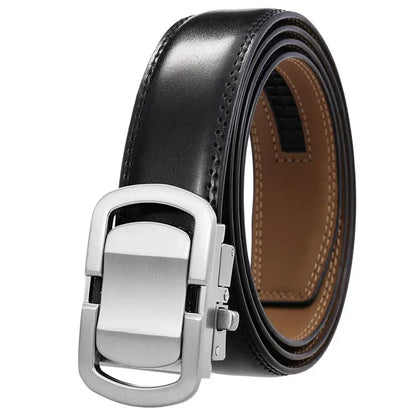 A / 125cm Ceinture cuir homme boucle métal argent Ma boutique
