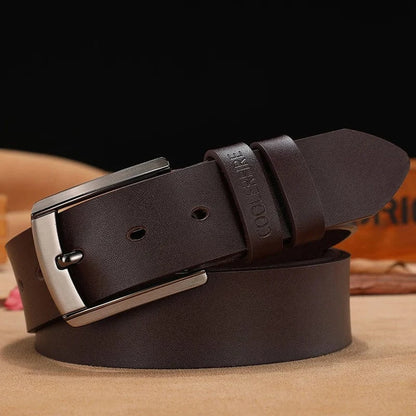 Ceinture cuir homme marron classique avec boucle ardillon Ma boutique