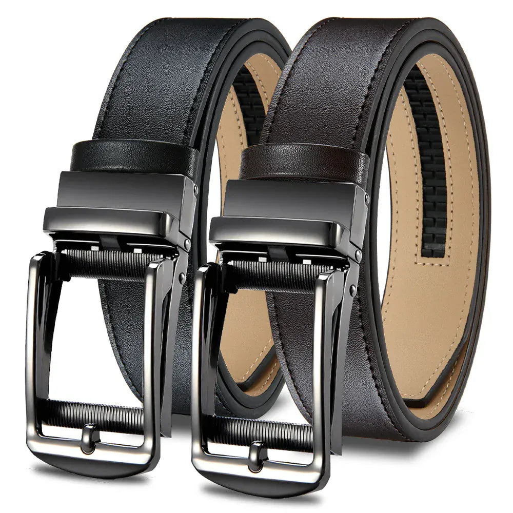 Kit de 2 - Noir + Gris / 105cm Ceinture Cuir Homme pour Jean Slim - Ensemble de 2 Ma boutique