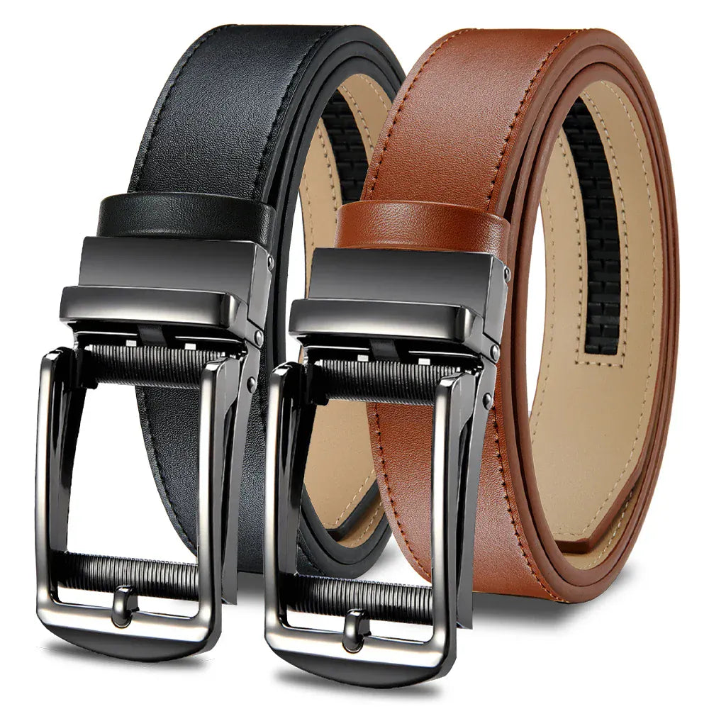 Kit de 2 - Noir + Marron / 105cm Ceinture Cuir Homme pour Jean Slim - Ensemble de 2 Ma boutique