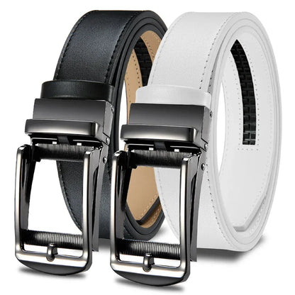 Kit de 2 - Noir + Blanc / 105cm Ceinture Cuir Homme pour Jean Slim - Ensemble de 2 Ma boutique