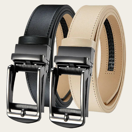 Kit de 2 - Noir + Beige / 105cm Ceinture Cuir Homme pour Jean Slim - Ensemble de 2 Ma boutique