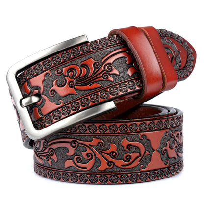 Rouge / 105cm Ceinture cuir homme style western cowboy Ma boutique