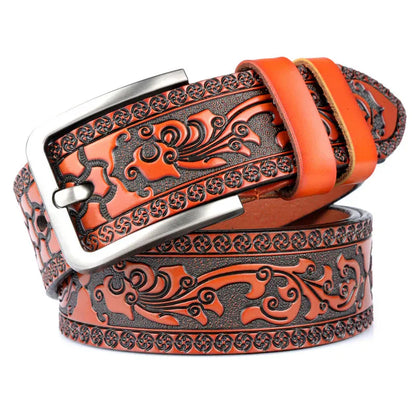 Marron / 125cm Ceinture cuir homme style western cowboy Ma boutique