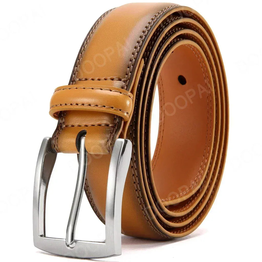 Marron 4 / 105CM Ceinture Cuir Marron Chocolat Homme Business Ma boutique