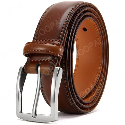 Marron 1 / 145cm Ceinture Cuir Marron Chocolat Homme Business Ma boutique