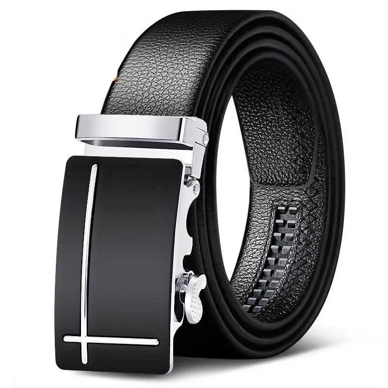 Ceinture Cuir Noir Homme Boucle Pivotante Automatique Ma boutique