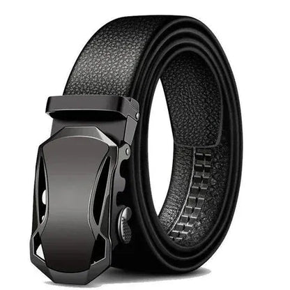 L / 95cm Ceinture Cuir Noir Homme Boucle Pivotante Automatique Ma boutique